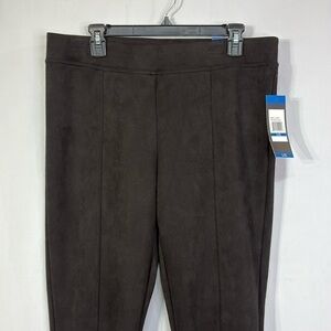 🦘 nwt Andrew Marc black faux suede pull on elastic waist pants with front seam